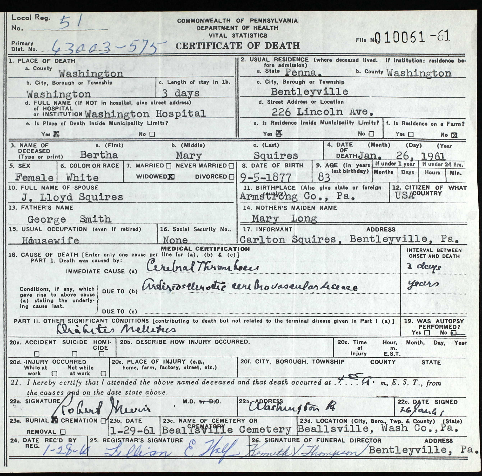 death certificate